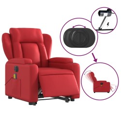 Fauteuil inclinable de massage électrique rouge similicuir 