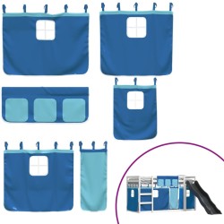 Lit superposé sans matelas avec toboggan et rideaux 90x200 cm 