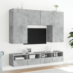 Meubles TV muraux 2 pcs gris béton 80x30x30cm bois d'ingénierie 