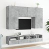 Meubles TV muraux 2 pcs gris béton 80x30x30cm bois d'ingénierie 