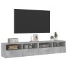 Meubles TV muraux 2 pcs gris béton 80x30x30cm bois d'ingénierie 