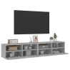 Meubles TV muraux 2 pcs gris béton 80x30x30cm bois d'ingénierie 