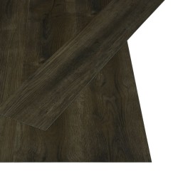 Dalles de plancher autoadhésives 4,46 m² 3 mm PVC marron foncé 