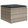 Salon de jardin 6 pcs avec coussins gris clair résine tressée 