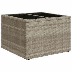 Salon de jardin 6 pcs avec coussins gris clair résine tressée 