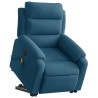 Fauteuil inclinable de massage électrique bleu velours 