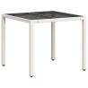 Ensemble à manger de jardin et coussins 5 pcs blanc rotin verre 