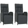 Ensemble à manger de jardin avec coussins 3 pcs Noir 