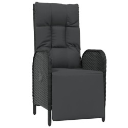 Ensemble à manger de jardin avec coussins 3 pcs Noir 