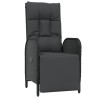Ensemble à manger de jardin avec coussins 3 pcs Noir 