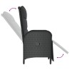 Ensemble à manger de jardin avec coussins 3 pcs Noir 