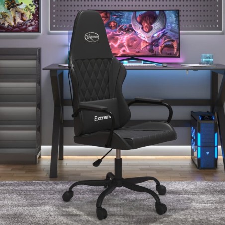 Chaise de jeu de massage noir similicuir 
