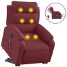 Fauteuil inclinable de massage électrique Rouge bordeaux Tissu 