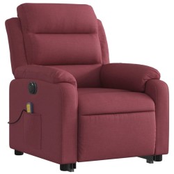 Fauteuil inclinable de massage électrique Rouge bordeaux Tissu 