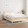 Sommier à lattes de lit avec matelas crème 120x190 cm tissu 