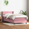 Sommier à lattes de lit avec matelas rose 100x220 cm velours 