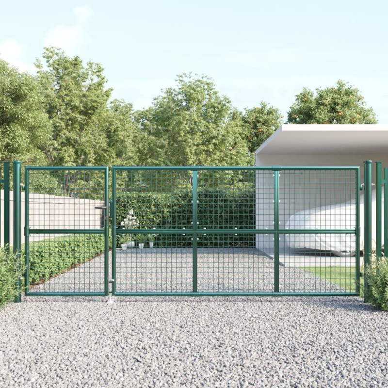 Portal de jardin maille vert 350x175 cm acier galvanisé 