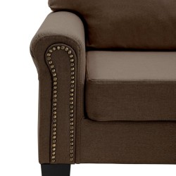 Canapé à 3 places Marron Tissu 