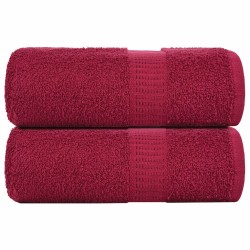 Serviettes de visage 2 pcs bordeaux 30x30cm 360 g/m² 100% coton 