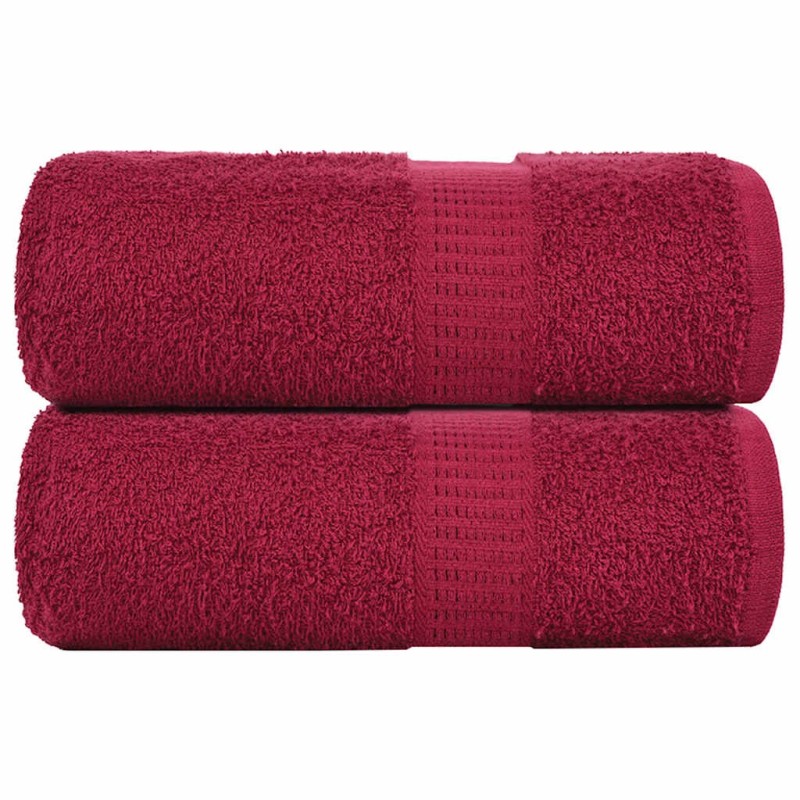 Serviettes de visage 2 pcs bordeaux 30x30cm 360 g/m² 100% coton 