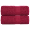 Serviettes de visage 2 pcs bordeaux 30x30cm 360 g/m² 100% coton 