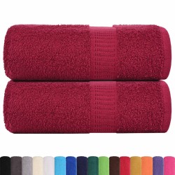 Serviettes de visage 2 pcs bordeaux 30x30cm 360 g/m² 100% coton 