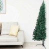 Demi-arbre de Noël artificiel pré-éclairé et boules vert 240 cm 