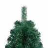 Demi-arbre de Noël artificiel pré-éclairé et boules vert 240 cm 
