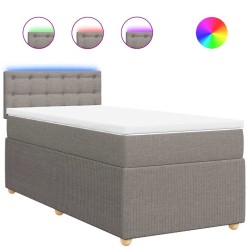 Sommier à lattes de lit avec matelas Taupe 80x200 cm Tissu 