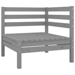 Salon de jardin 7 pcs Gris Bois de pin massif 