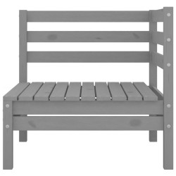 Salon de jardin 7 pcs Gris Bois de pin massif 