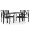 Ensemble à manger de jardin 7 pcs Noir 
