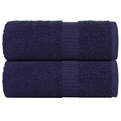 Serviettes de visage 2 pcs bleu marine 30x30 cm 100% coton 