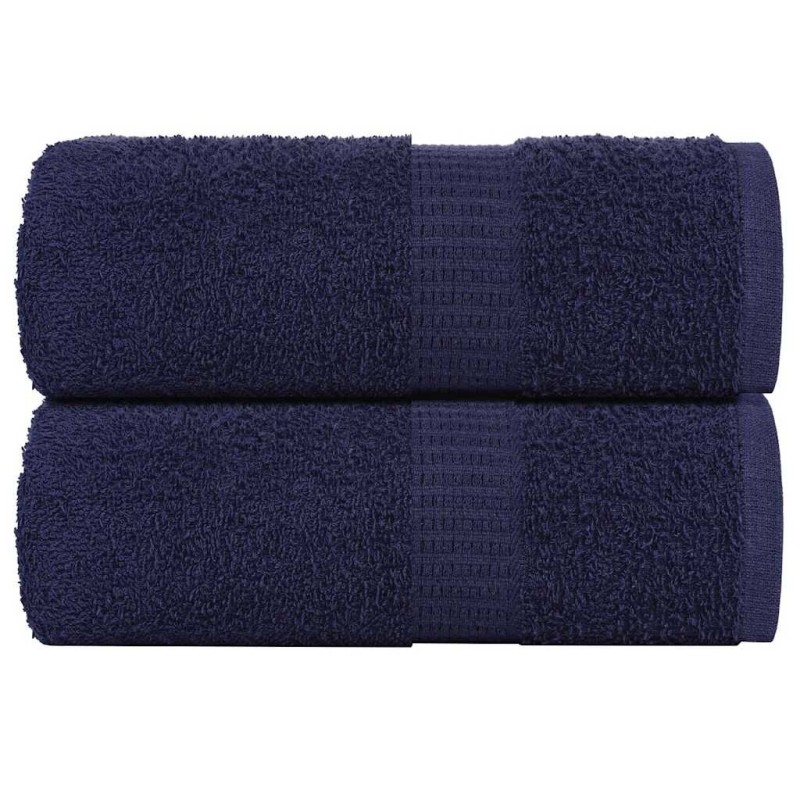 Serviettes de visage 2 pcs bleu marine 30x30 cm 100% coton 