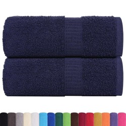 Serviettes de visage 2 pcs bleu marine 30x30 cm 100% coton 