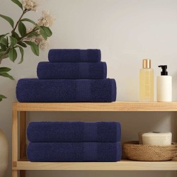 Serviettes de visage 2 pcs bleu marine 30x30 cm 100% coton 