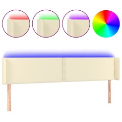 Tête de lit à LED Crème 163x16x78/88 cm Similicuir 