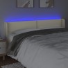 Tête de lit à LED Crème 163x16x78/88 cm Similicuir 