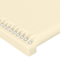 Tête de lit à LED Crème 163x16x78/88 cm Similicuir 