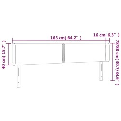 Tête de lit à LED Crème 163x16x78/88 cm Similicuir 