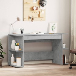 Bureau gris béton 140x50x75 cm bois d'ingénierie 