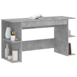 Bureau gris béton 140x50x75 cm bois d'ingénierie 