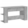 Bureau gris béton 140x50x75 cm bois d'ingénierie 