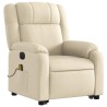 Fauteuil inclinable de massage électrique Crème Tissu 