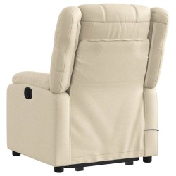 Fauteuil inclinable de massage électrique Crème Tissu 