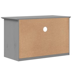 Meuble TV avec 2 tiroirs BODO gris bois de pin massif 