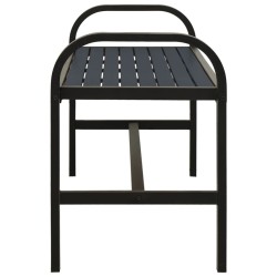 Banc de jardin 124,5 cm acier et WPC noir 