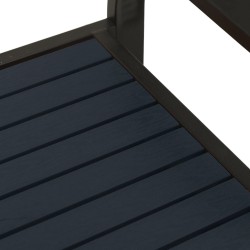 Banc de jardin 124,5 cm acier et WPC noir 