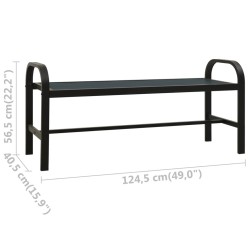 Banc de jardin 124,5 cm acier et WPC noir 