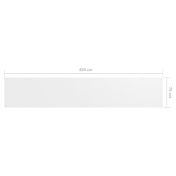 Écran de balcon Blanc 75x400 cm Tissu Oxford 